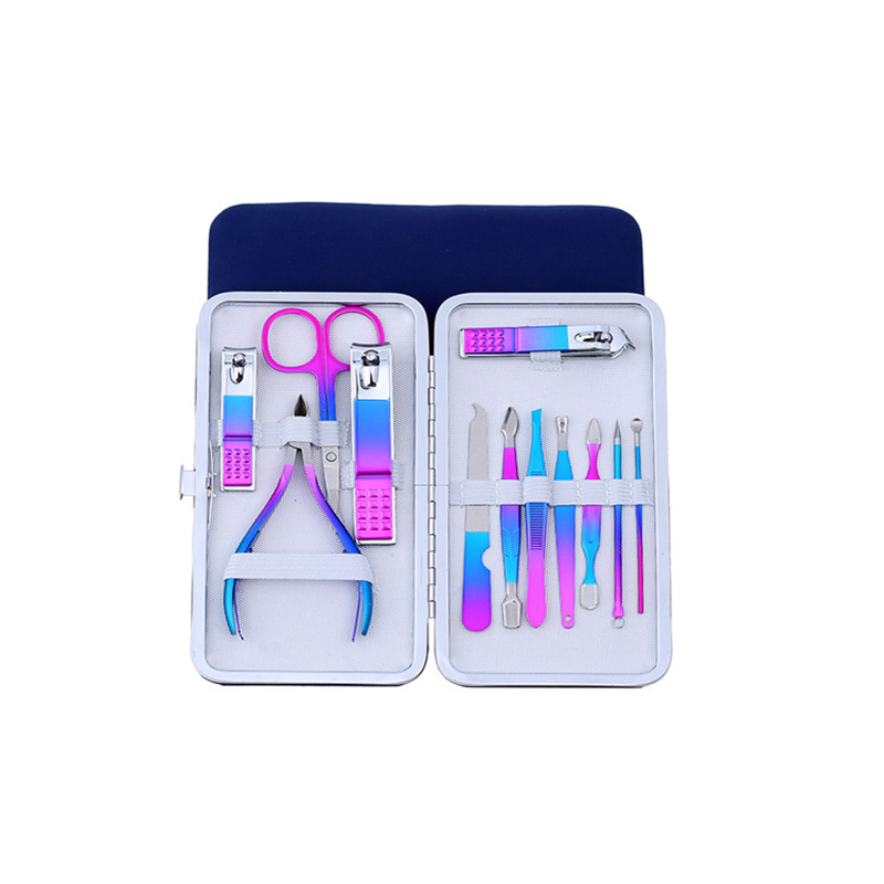 Kit de Manicure y Pedicure Tornasol de 12 Piezas