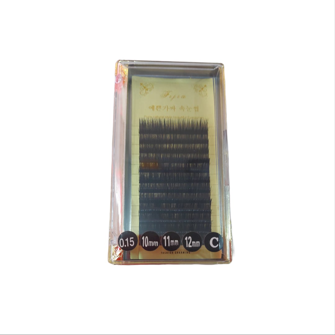 Extensiones de Pestañas Pelo a Pelo de 0.15 curva C de 10 mm 11 mm 12 mm - 38