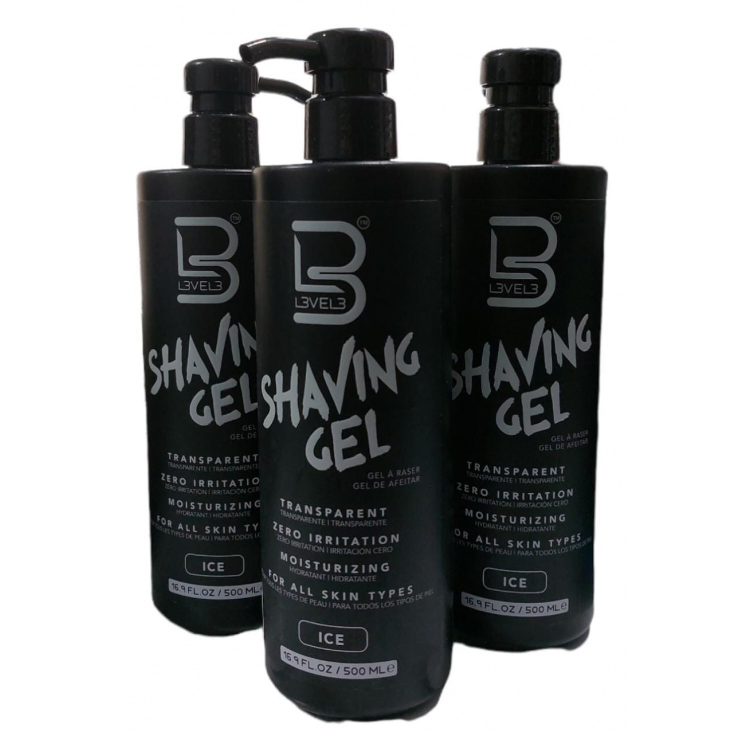850018251501 SHAVING GEL ICE L3VEL3 500ML